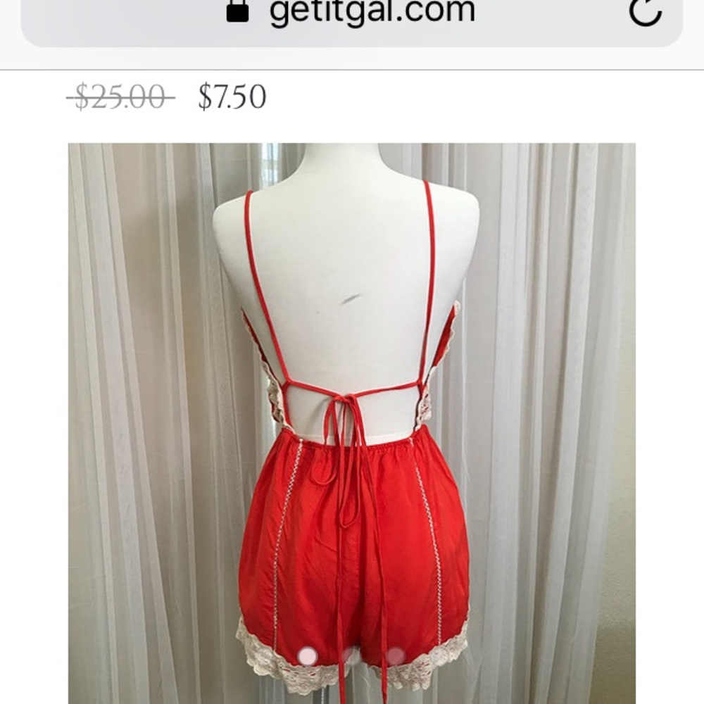 Red open-back romper